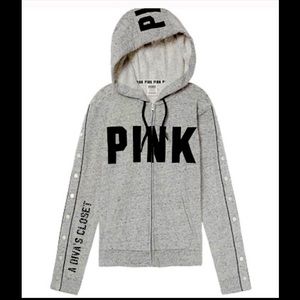 Victoria’s Secret’s Pink Snap Sleeve Hoodie